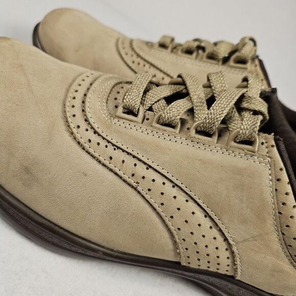 SAS Walk Easy Lace Up Women Walking Shoe SZ 9.5 Sage Suede Leather Arch Support - Picture 6 of 15